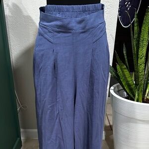 Womens Cotton/Linen wide leg pants